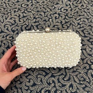The Met White Pearl Clutch